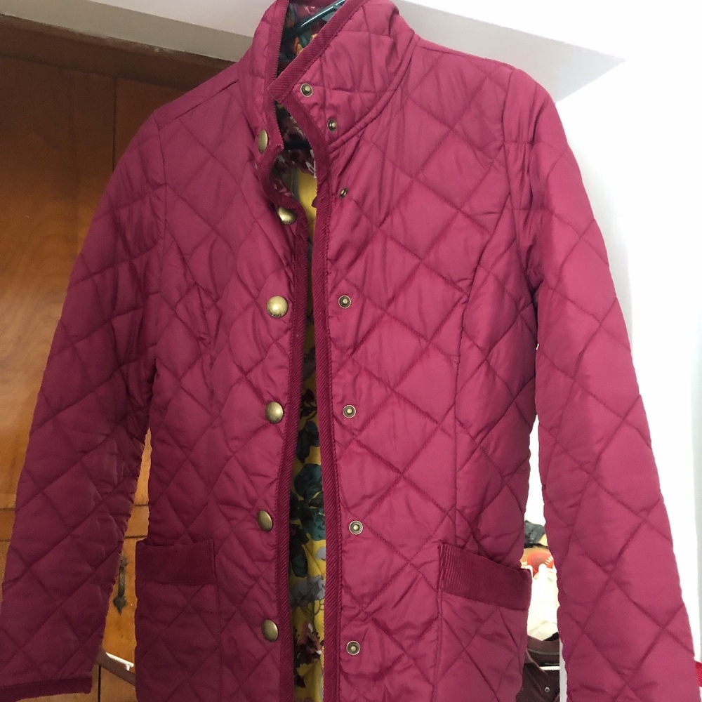TOM JOULES Red Purple Fuchsia Quilted Coat